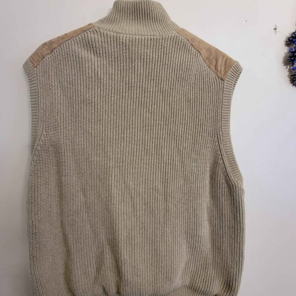 Orvis Vest Men Large Tan Mechanics Foul Weather Sweater - Picture 3 of 3